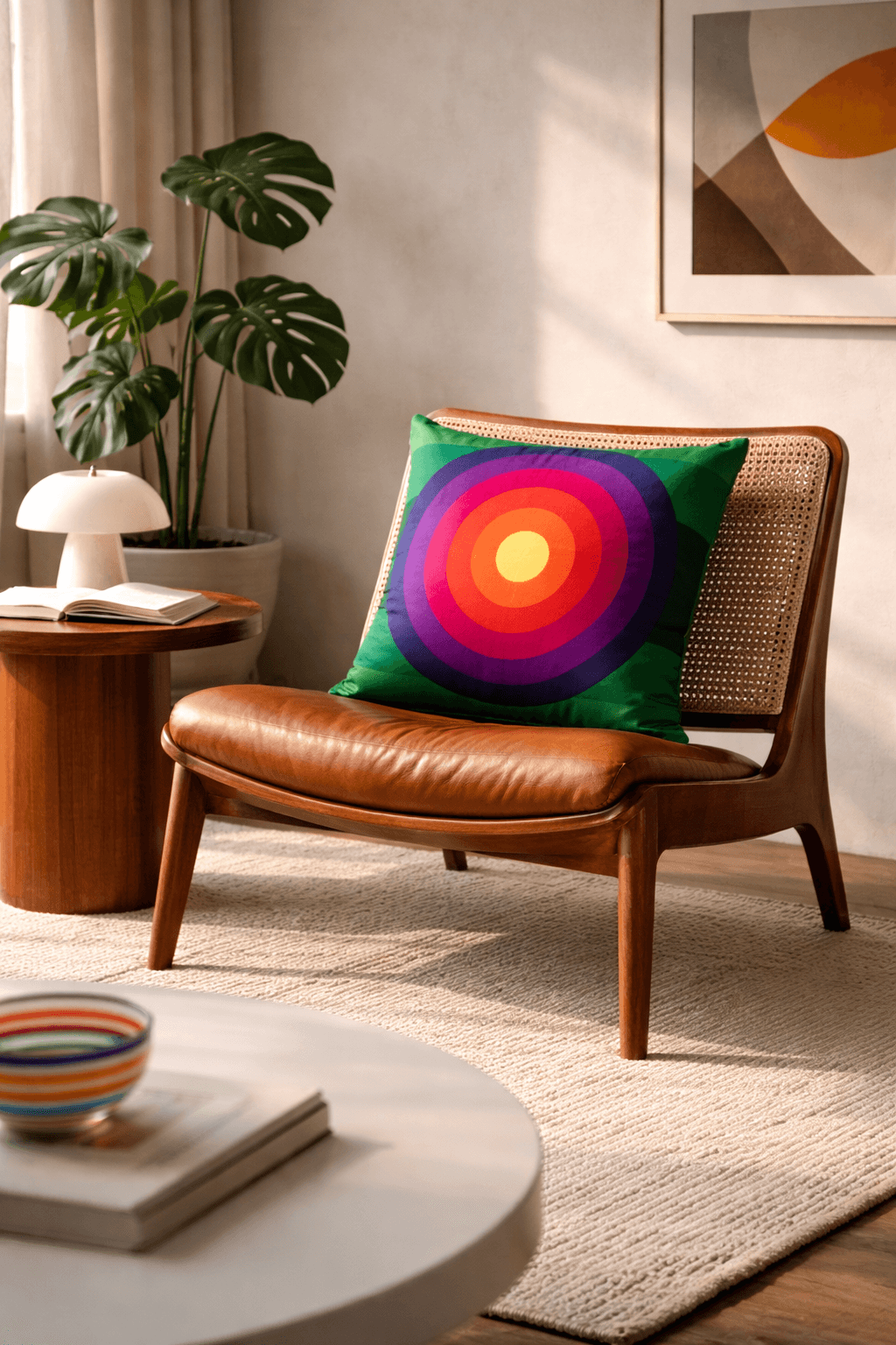 Prism Target Pillow in a styled interior